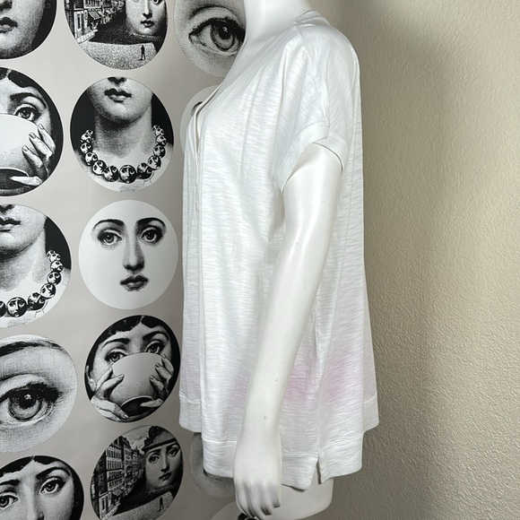 J. Jill White Relaxed Fit Vneck Short Sleeve Top, Sz L, New With Tags! - Picture 3 of 11